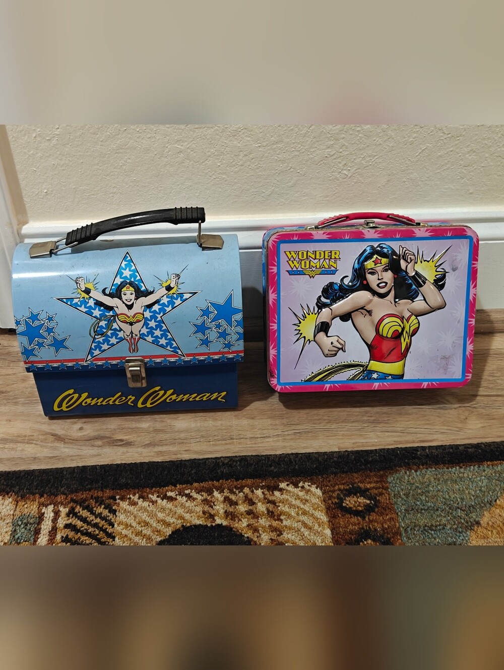 Vintage Wonder Woman Tin Lunchbox DC Comics Set